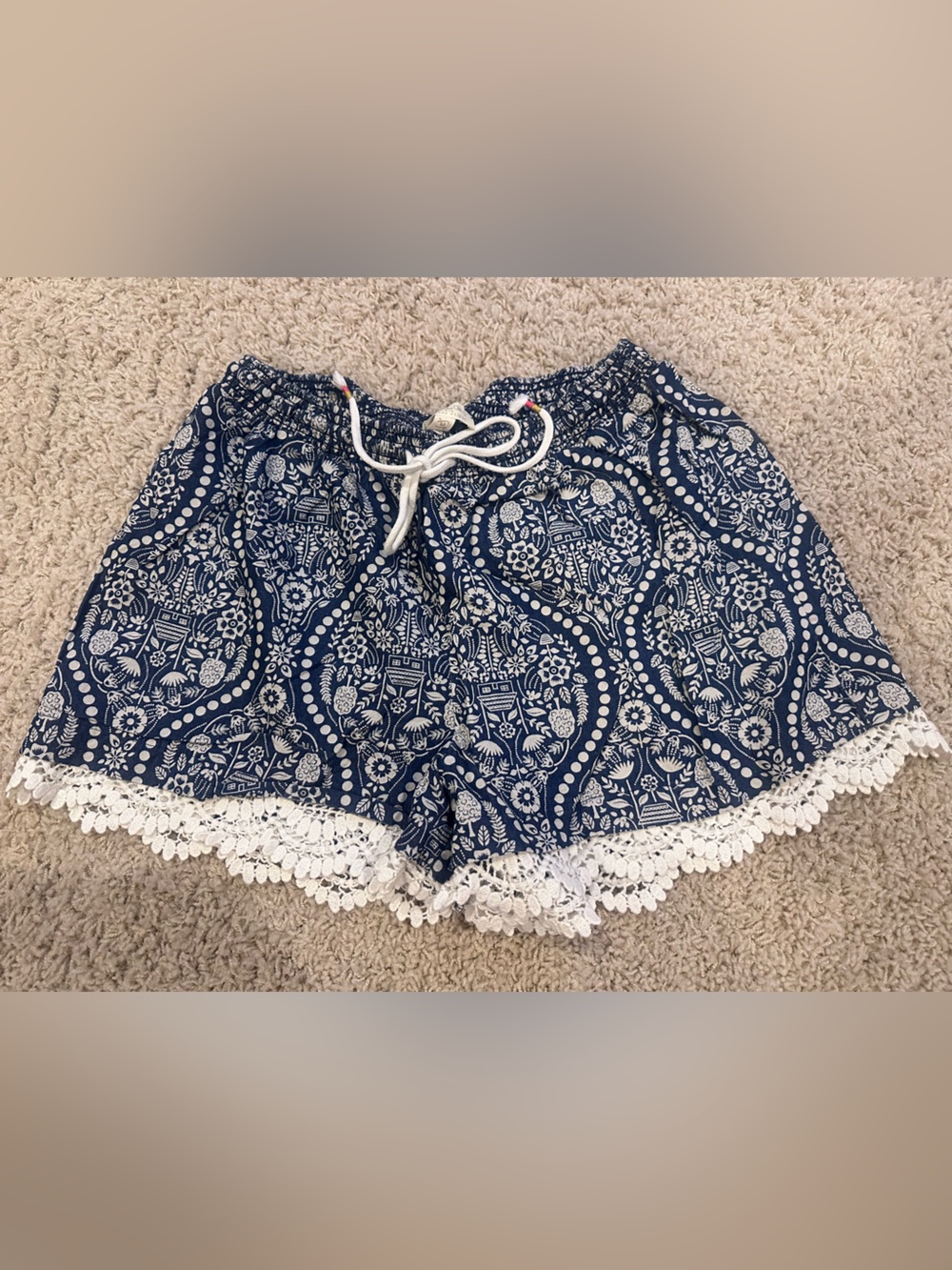 Matilda Jane Blue Floral Lace-Trim Women's Shorts